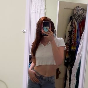 Cropped collared shirt